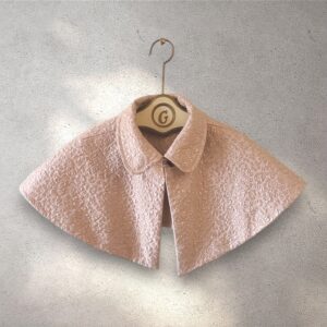 The Capelet reversable pale pink metallic floral jacquard