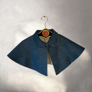 The Capelet reversable indigo cross hatch denim