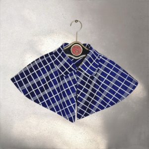 The Capelet reversable vintage cotton jacquard windowpane navy & white