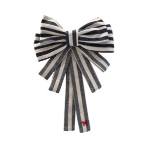 The denim striped bow