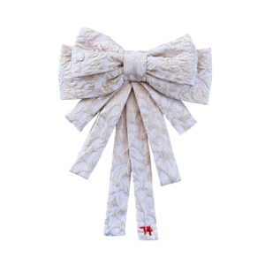 The cream & gold jacquard bow