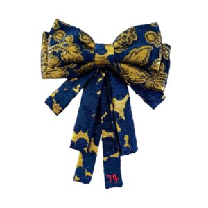 The navy & gold jacquard bow