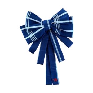 The vintage fabric blue & white jacquard bow