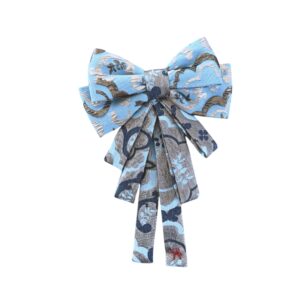 The blue & copper jacquard bow