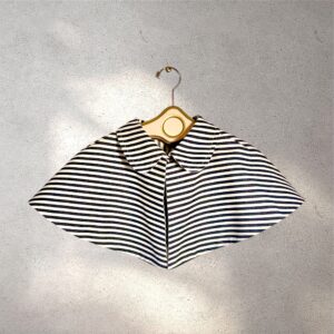 The Capelet reversable black & white striped Japanese denim