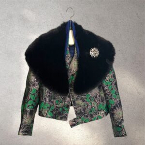The Baumer in Green & Navy Jacquard